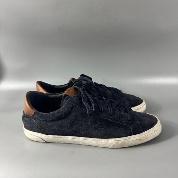 Vince Parker Low Top Sneakers in Coastal Blue Suede, Size US 10.5 - Picture 2 of 14